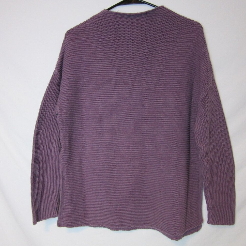 Pact Sweater Organic Cotton Purple Winter Knit Tunic Warm Classic Womens Small